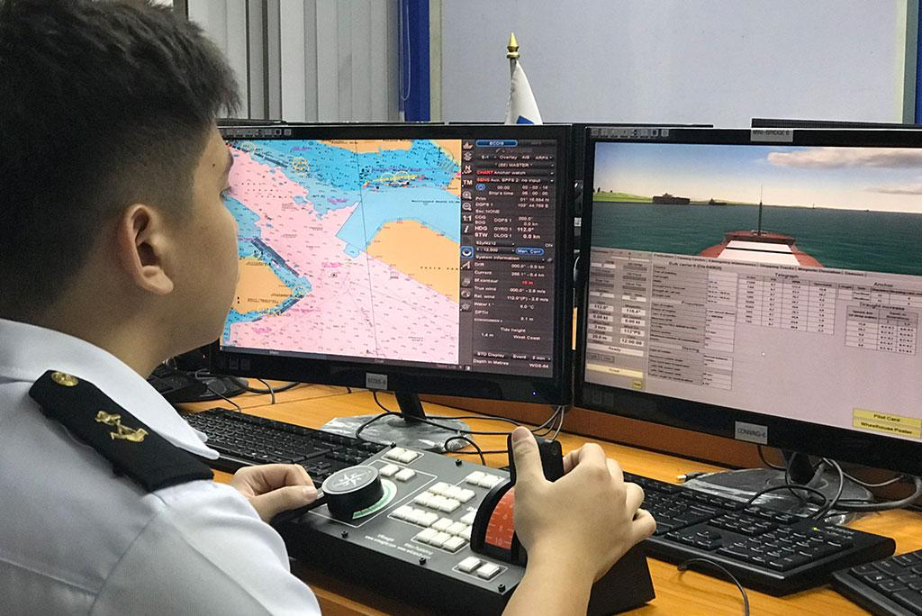 Officer at ECDIS Navigation System